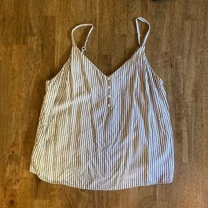 gray and white striped cami top